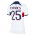 Paris Saint-Germain Nuno Mendes #25 Voetbalkleding Uitshirt Dames 2023-24 Korte Mouwen